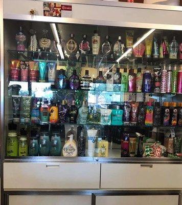 And many tanning lotions to chose from