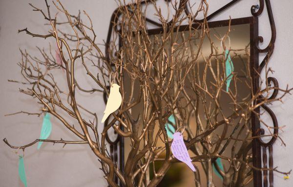 Branches to hold birds with sentiments on them!