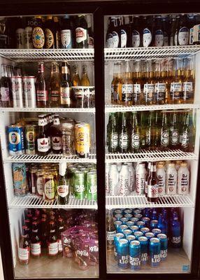 Ice cold beer selection.