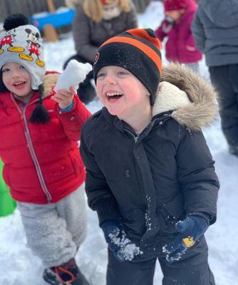 Playing in the snow is our favorite!