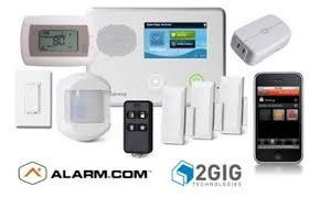 Alarm.com Interactive services via smartphone w/central station monitoring