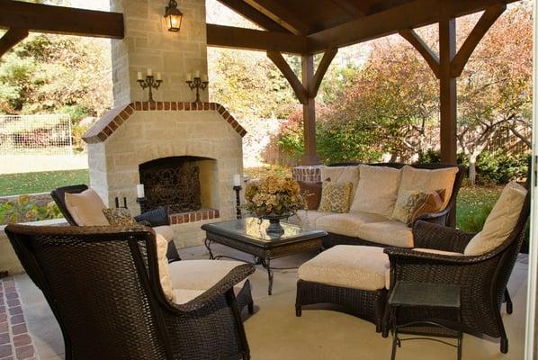 An open air covered porch