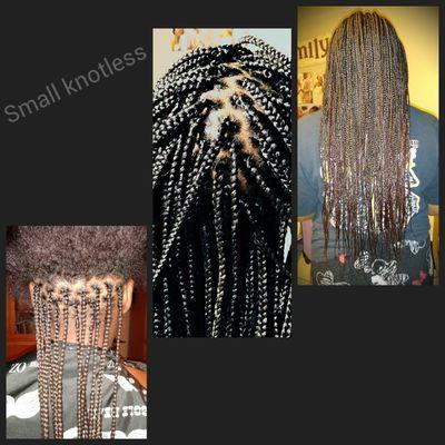 Small fanny length knotless plaits.