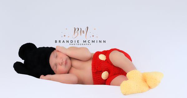 Newborn Mickey Mouse theme in studio session