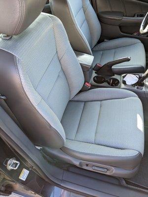 New two toned seats that match the original leather left in the car