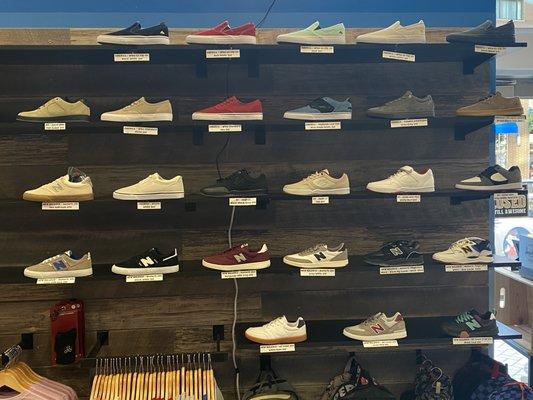 Our unisex shoe wall.