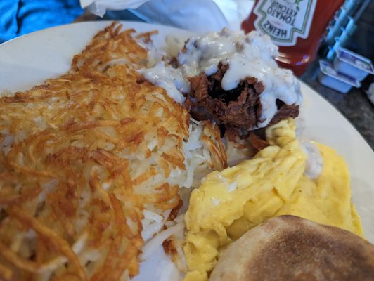 Chicken fried steak breakfast