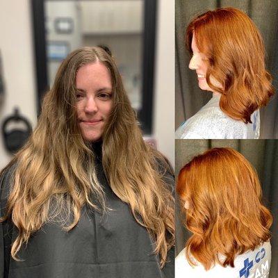 Before and after Cut and color