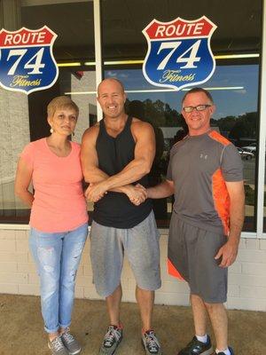 Nelson and I welcoming Kurt Bradley, our personal trainer, to the Route 74 Fitness family.