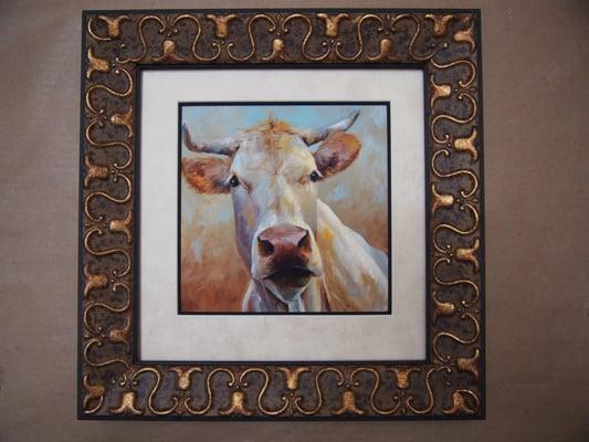 Although the image of this cow was petite in size it still took a big frame to balance strength of the imagery.