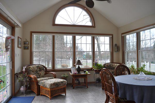 Sunroom Addition. One Story: Reverse Gable, Cathedral Ceiling. New Cumberland.