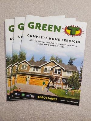 A home services catalogue created for Green T Services!