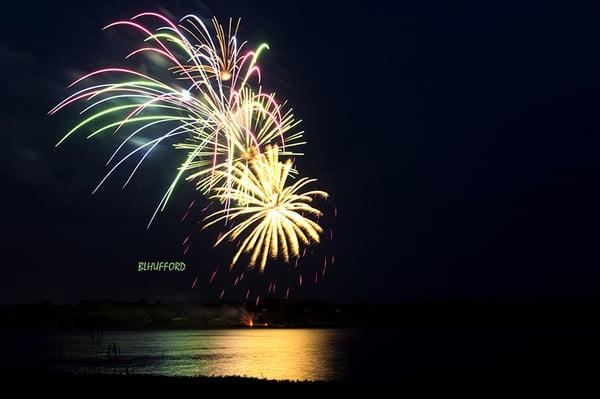 Paola's 4th of July firework display at Lake Miola. July 3rd, 2013