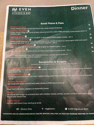 Menu front