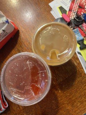 Strawberry mock tail & "iced" coffee