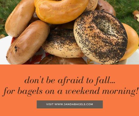 What's better than a dozen bagels delivered to your front door on a cold fall morning?