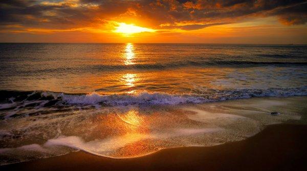 Sunrise over the ocean.