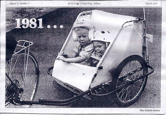 President Hanna Scholz and sister Fraeda in the first Burley trailer, Designed by Father Alan Scholz