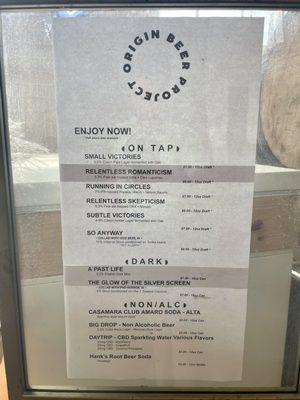 Draught Menu