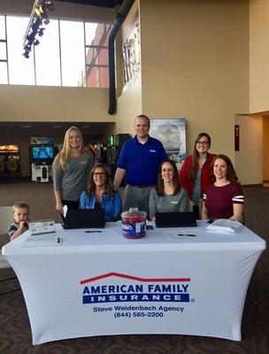 A photo from our Customer Appreciation Night at the local movie theater.