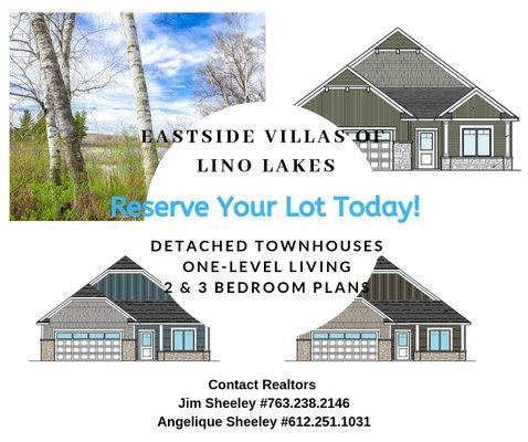 Eastside Villas in Lino Lakes! Detached One-Level Townhomes