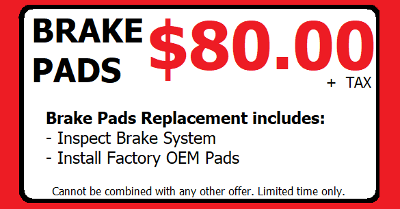 Only $80.00 Brake Pads Replacement