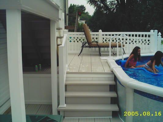 pvc deck around pool