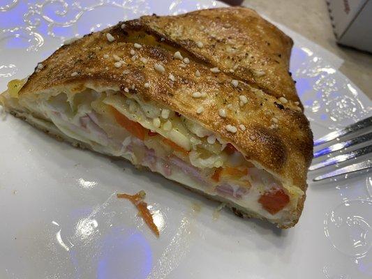 Stromboli with Ham, Onion, Pineapple & Red Pepper