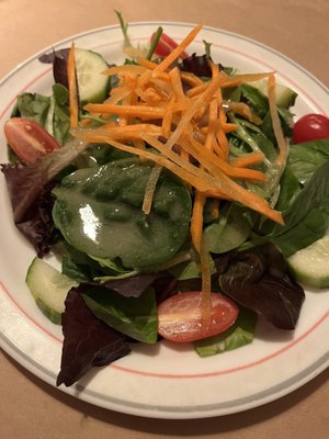 entree salad with house white balsamic