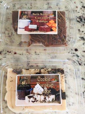 Sea Salt Caramel Fudge and Cookie Breakup Fudge