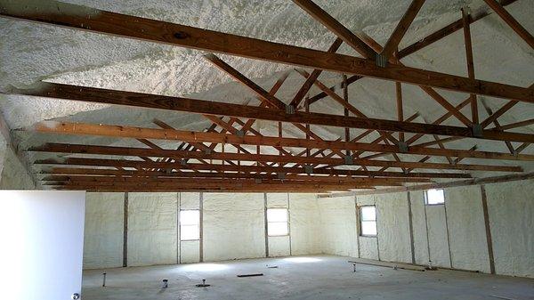 2400 sq ft house right after ENERGY TECH FOAM INSULATION, LLP OF SANGER, TEXAS sprayed a minimum of 6" of "Open Cell" foam throughout!!