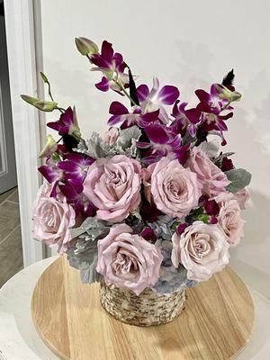 Purple Cloud 9 Birthday Floral Arrangement