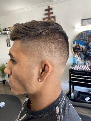 Mid-Drop Bald Fade