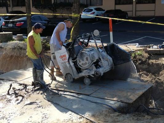 Slab sawing near UCF, Orlando