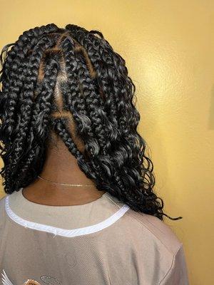 LARGE BOX BRAIDS BOHO STYLE BACK PARTS