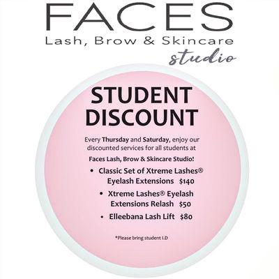 Student Discount! Must Show ID.