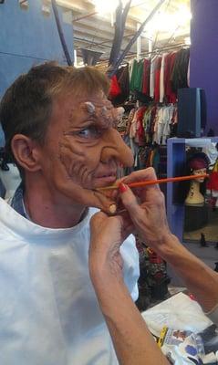 The costume shop does custom special effects make-up by appointment.....