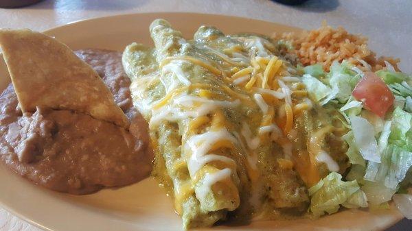 Green chicken enchiladas