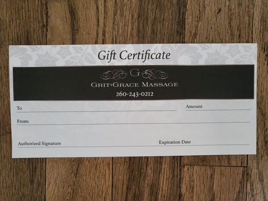 Gift certificate