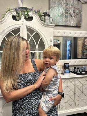 Kids are welcome! Play while mom freshens up her highlights Boca Salon SFL Stylist Boca Raton WPB Colorist Salon Lofts Masterstylist