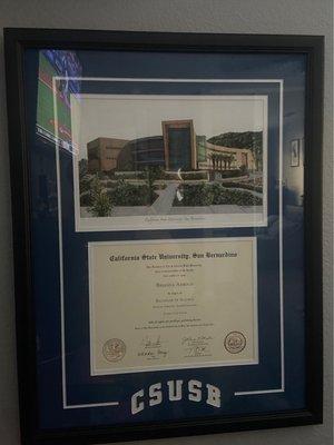 My framed diploma.