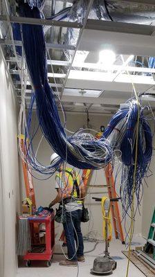 Cabling in progress