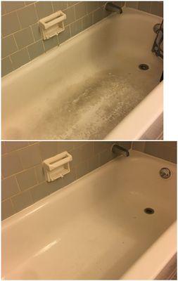 Bath shower before and after