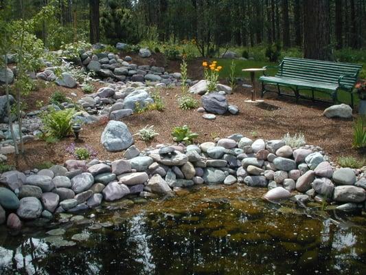 Decorative landscape rainbow river rock.