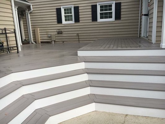 We just got finished building this composite decking with PVC kick plates!