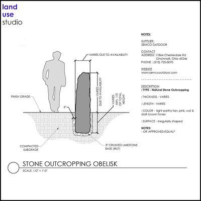 CONSTRUCTION DETAIL 

STONE OUTCROPPING OBELISK