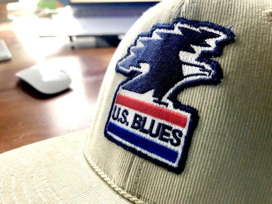 Custom Embroidered (100% Embroidery) Patch on Tan Corduroy Richardson Hats by @LawlessDesign !