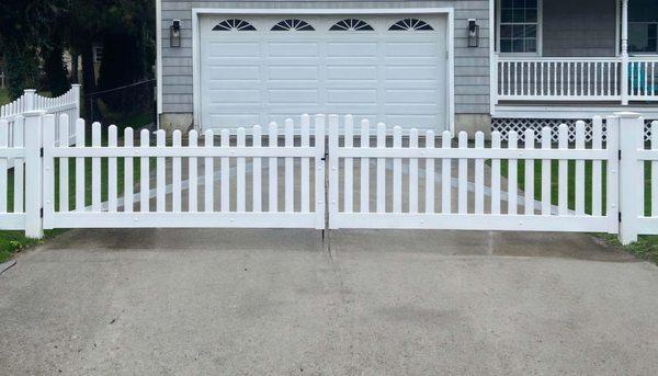 White Vinyl Spaced Picket Fence Gate