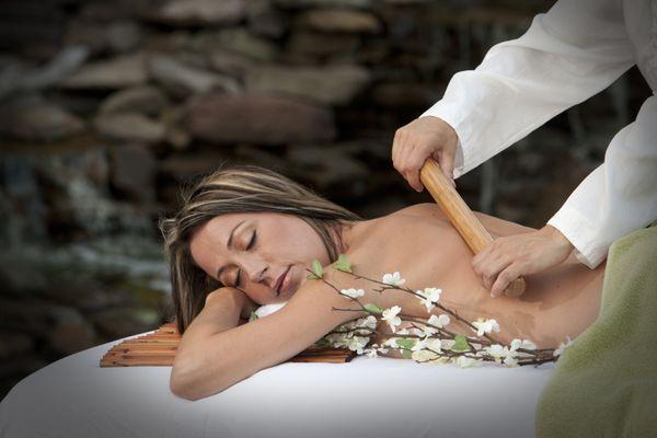 Warm bamboo massage to sooth you