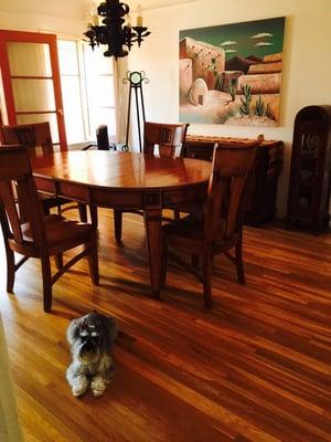 Dining  room floor refinished .